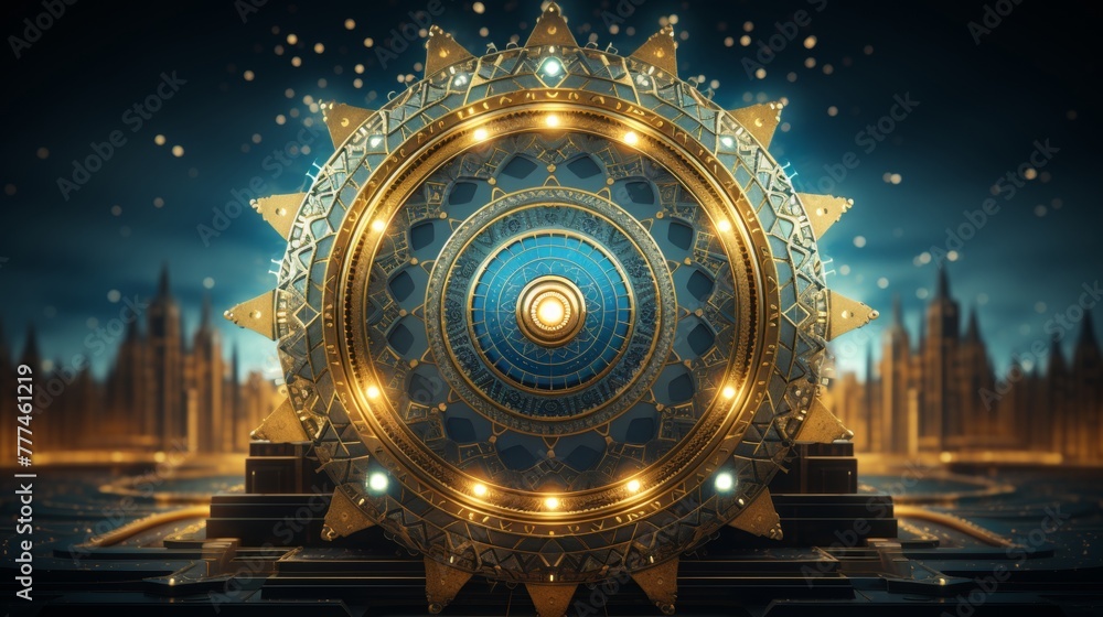 Aufkleber mesmerizing kaleidoscopic fractal patterns in digital wallpaper with intricate geometric designs