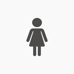 Woman user icon vector. Female, person, people, profile avatar symbol