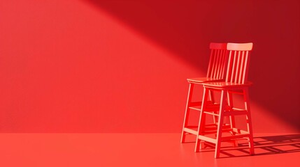 High chairs isolated on red
