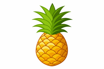 Pineapple vector on white background.