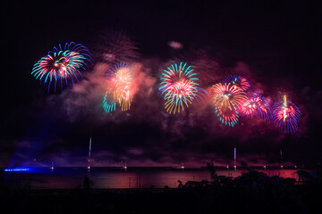 A 30 minutes' Fireworks for celebration of Double Tenth National Day at the habour of Hualien in...