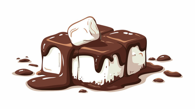 Sweet marshmallow illustration design and with choc