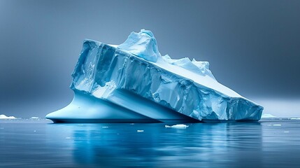  icebergs floating in water bodies, capturing their majestic beauty and the stark contrast between ice and water. .