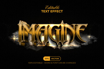 Imagine Gold Text Effect Style. Editable Text Effect Vector.