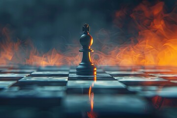 pawn reaching the other side of the board, transformed into a queen, representing the power of perseverance and transformation. chess game abstract concept