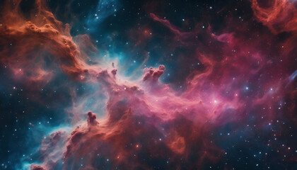 Fototapeta na wymiar A stunning nebula cloud in space, with vibrant colors and intricate details. Generative AI
