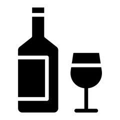 Wine bootle and a glass icon