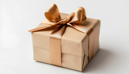 Obraz premium Gift box tied with satin ribbon isolated on white background