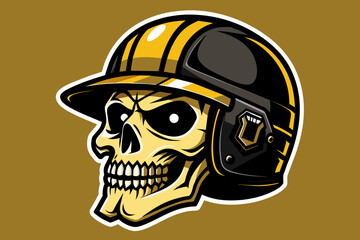 black and gold skull in the baseball helmet 