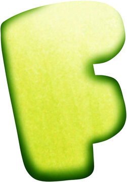 Green letter f