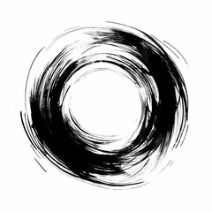 isolated, white, abstract, spiral, black, object, circle, design, element, shape, lines