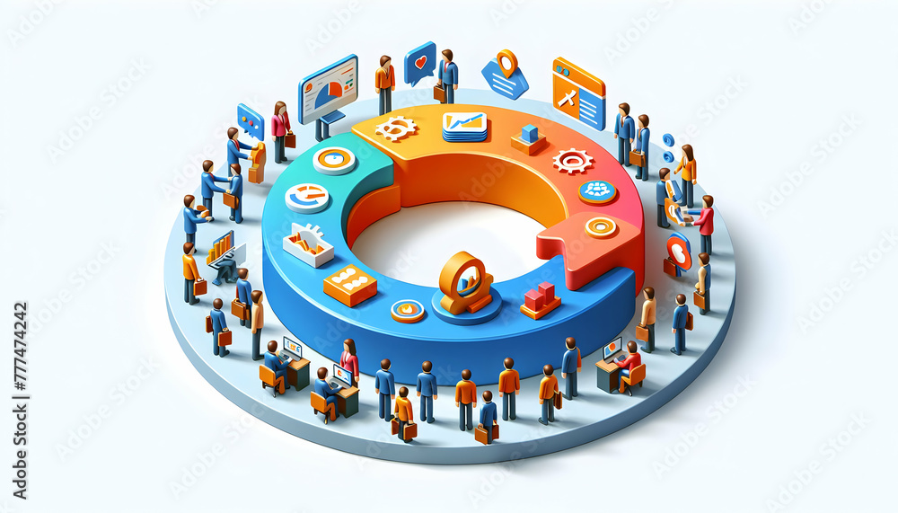 Aufkleber 3d flat icon as feedback loop showcasing the cycle of continuous improvement. in business concept cu