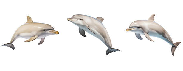 Set of dolphin transparent background