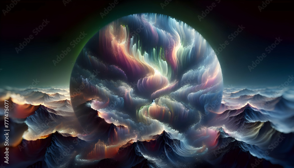 Aufkleber for advertisement and banner as aurora abstract an abstract representation of the aurora borealis id