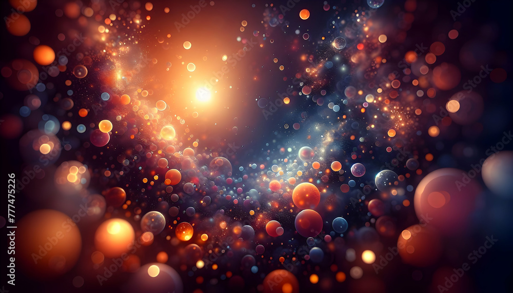 Aufkleber for advertisement and banner as bokeh bliss soft glowing orbs float in a tranquil sea of bokeh perfe