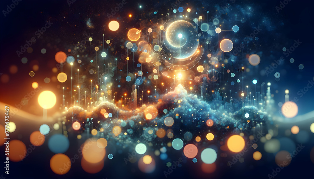 Aufkleber for advertisement and banner as bokeh harmony harmonious bokeh lights blend together symbolizing uni