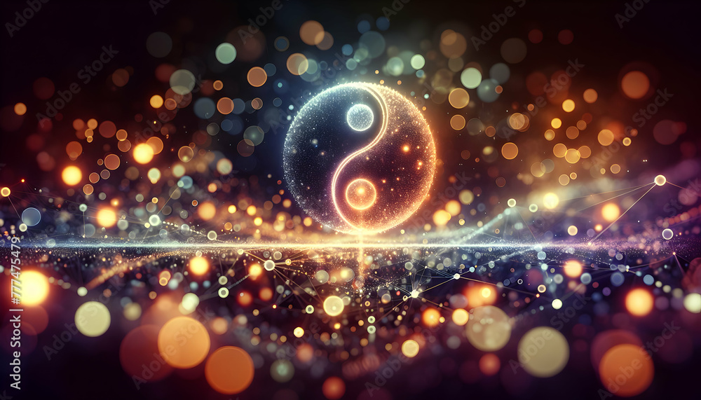 Aufkleber for advertisement and banner as bokeh harmony harmonious bokeh lights blend together symbolizing uni