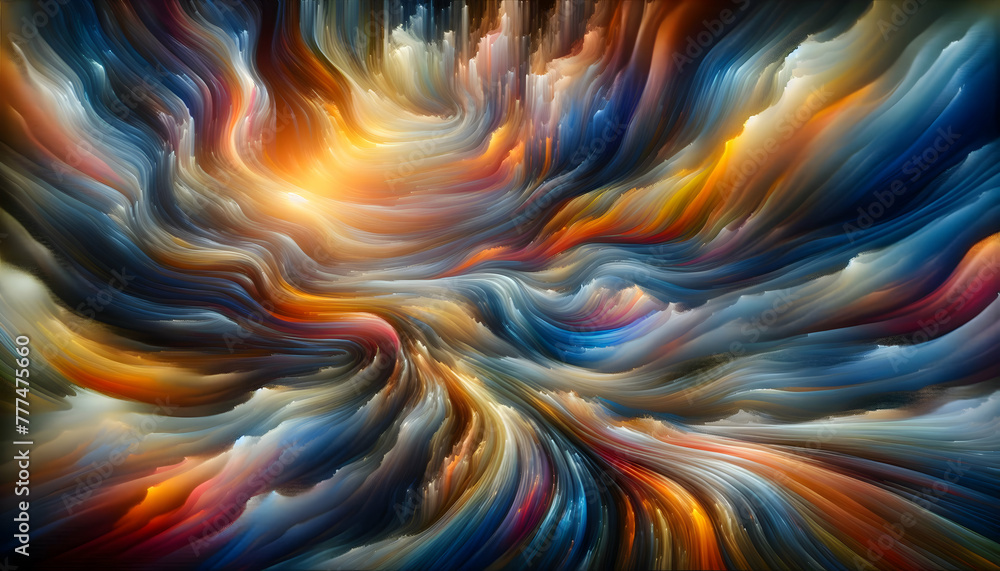 Aufkleber for advertisement and banner as chromatic currents flowing colors create a dynamic backdrop resembli