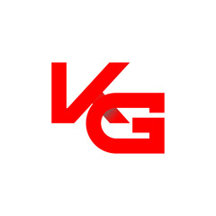 Vector graphic of the modern red monogram KG logo. This vector is perfect for company logos, boutiques, salons, wedding name designs, banners, templates, decorations, stickers, business and branding e