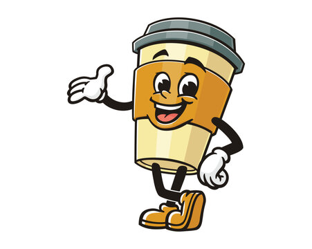 recommend clip art: Coffee cup cartoon mascot illustration character vector clip art hand drawn