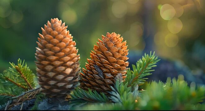 Adrenal glands represented by two pine cones, stress response