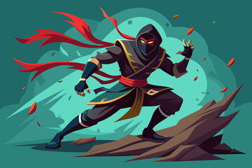 a ninja shrouded in mystery and skill moves with