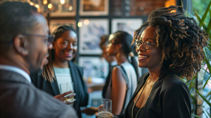 A networking mixer where entrepreneurs and investors connect over shared interests and aspirations - obrazy, fototapety, plakaty