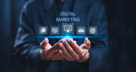 Increasing the efficiency of digital marketing mechanisms. SEO. Concept of digital Marketing...