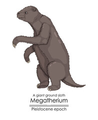 A giant ground sloth Megatherium from Pleistocene epoch.
