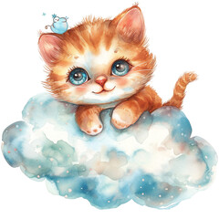 Whimsical Kitten Illustration