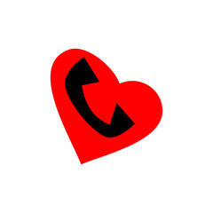 Vector graphic of heart icon logo with telephone. This vector is perfect for company logos, banners, templates, covers, decoration, business, covers and branding etc.