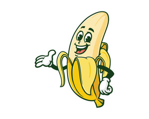 Banana cartoon mascot illustration character vector clip art hand drawn 