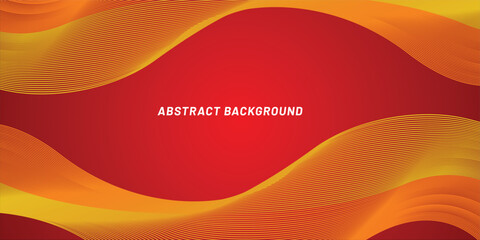 Abstract red gradient background with glowing wave. Shiny moving lines design element. Elegant flowing wave lines. Modern futuristic concept. Vector illustration