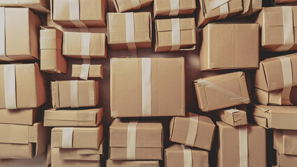 Delivery pack business background top view