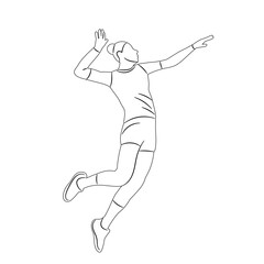 woman jumping sketch on white background vector