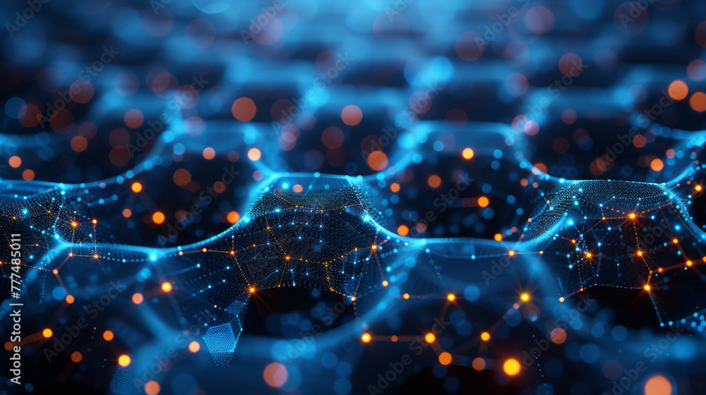 Aufkleber abstract background hexagon network technology.