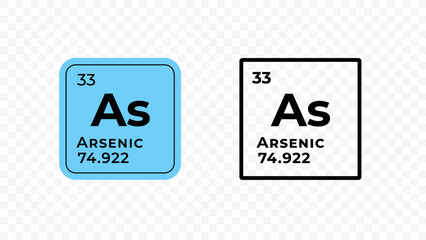 Arsenic, chemical element of the periodic table vector design