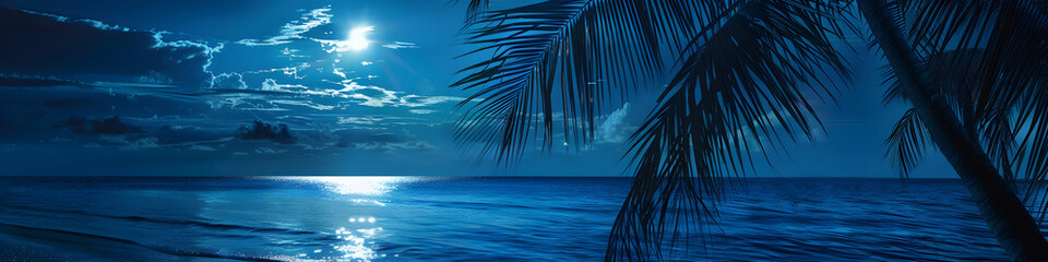 Turquoise sea and beautiful sky banner