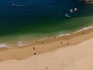 Cacaluta Bay from above, drone view. Bahias Huatulco, Oaxaca 