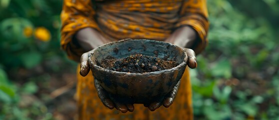 Ghanaian rural women rely on smallscale mining for their daily meals. Concept Ghana, rural women, smallscale mining, daily meals, empowerment