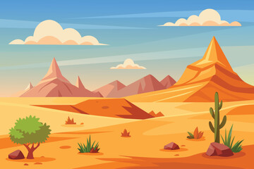 Vector Desert Landscape Illustration design