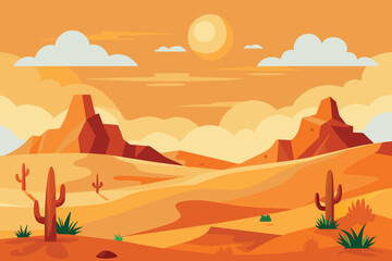 Vector Desert Landscape Illustration design