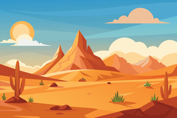 Vector Desert Landscape Illustration design