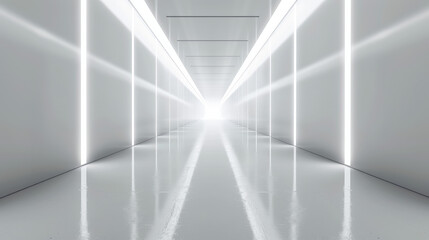 Fototapeta premium abstract 3d tunnel, white background, light