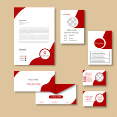 Corporate  business stationary or office identity set, modern corporate identity template, with digital elements. Vector company style for brand book and guideline
