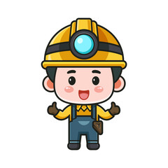 Cute miner character vector design