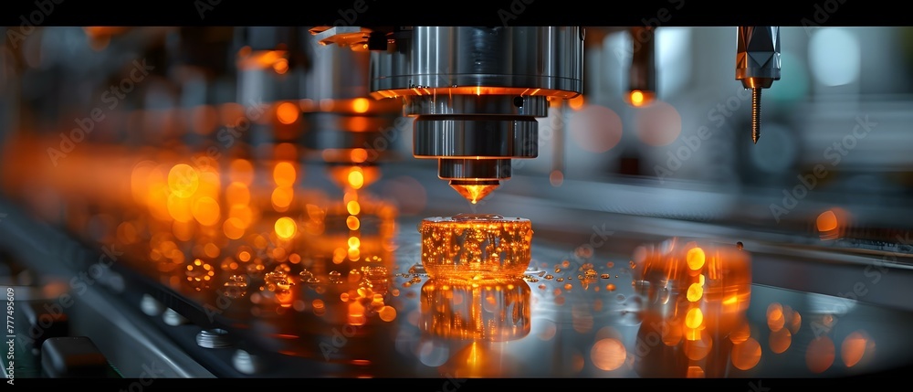Poster 3d printer using asteroid materials to create parts for space station. concept 3d printing, space ex