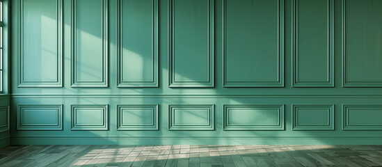 modern luxury green wall moulding panels