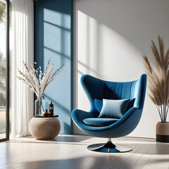 modern living room with armchair. Sofa design. Generative AI