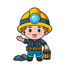 miner mascot vector funny